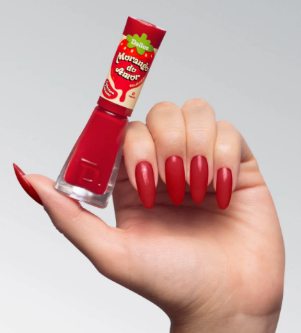 ESMALTE COBERTURA CROCANTE MORANGO DO AMOR - DAILUS