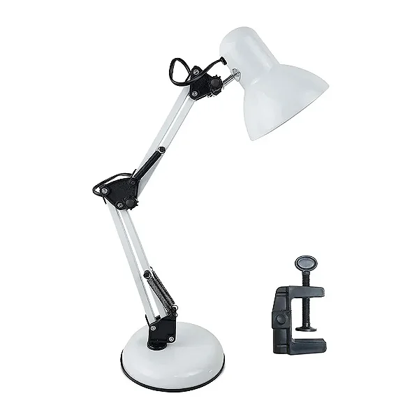 LUMINARIA ARTICULADA COM BASE COR BRANCA