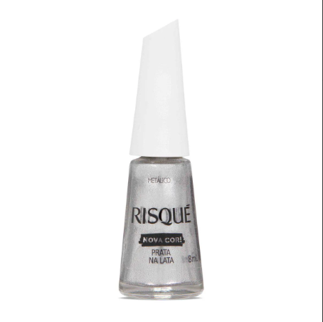 ESMALTE RISQUÉ METALICO PRATA NA LATA 8ML