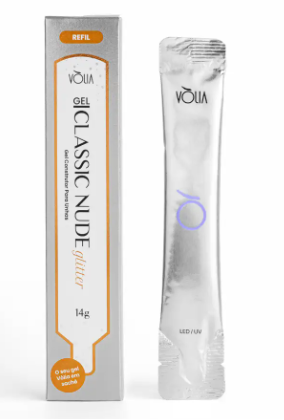 Gel Classic Nude Glitter – Sachê 14g