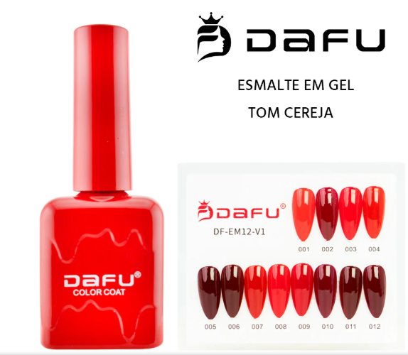 Esmalte em Gel Tons de Cereja Dafu - Cor 002
