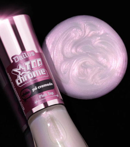 ESMALTE DAILUS COLEÇÃO TOP CHROME PINK TOP - PO CROMADO