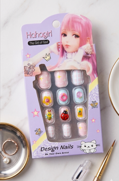 Unha Postiça Infantil com 12 unidades