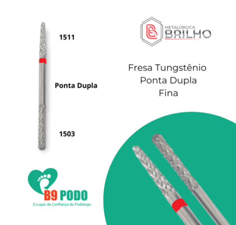 FRESA DE TUNGSTENIO BASTAO PONTA DUPLA VERMELHA