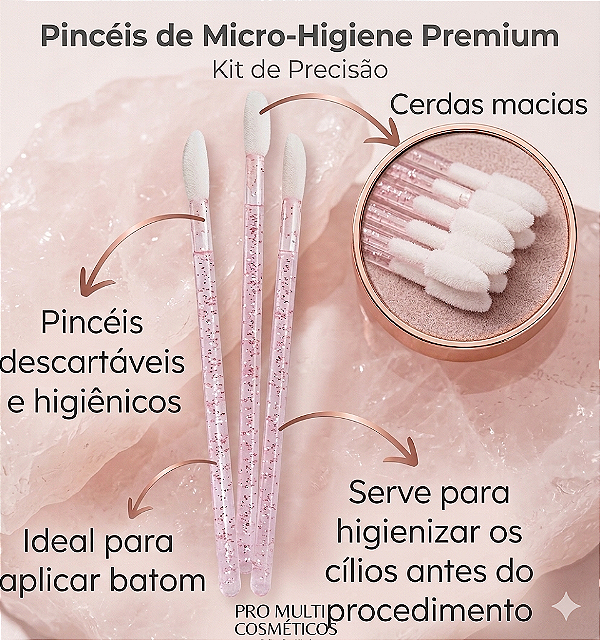 PINCEL APLICADOR BATOM, GLOSS, CILIOS C/50 COM GLITTER