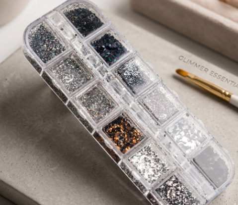 22PAL37 - GLITTER PARA UNHAS PRETO - PACOTE C/ 12 UN REAL LOVE