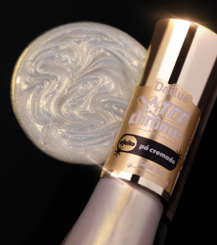 ESMALTE DAILUS COLEÇÃO TOP CHROME GOLD TOP - PO CROMADO