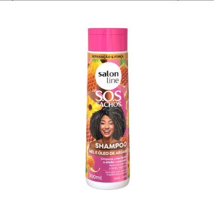 SHAMPOO SALON LINE CACHOS MEL E OLEO DE ARGAN 300ML