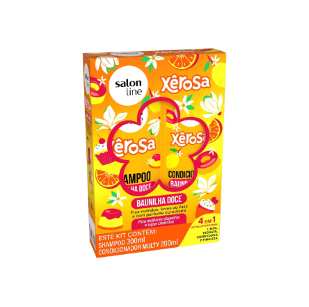 KIT SHAMPOO 300ML + CONDICIONADOR 200ML XEROSA BAUNILHA DOCE
