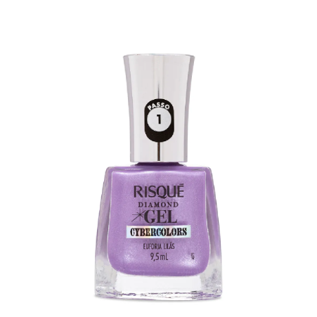 ESMALTE DIAMOND GEL RISQUE COLEÇÃO CYBERCOLORS METALICO EUFORIA - LILAS 9,5ML