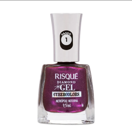 ESMALTE DIAMOND GEL RISQUE COLEÇÃO CYBERCOLORS METALICO - METROPOLE NOTURNA 9,5ML