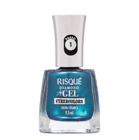 ESMALTE DIAMOND GEL RISQUE COLEÇÃO CYBERCOLORS METALICO - CHUVA COSMICA 9,5ML