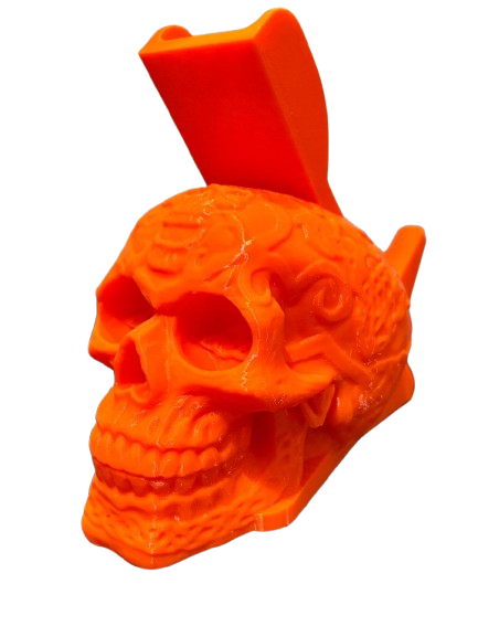 Suporte Para Maquinas De Tatuagem Tattoo Crânio Caveira LARANJA