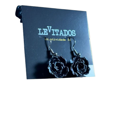 10 pares de Brincos Flor PRETO (ATACADO)