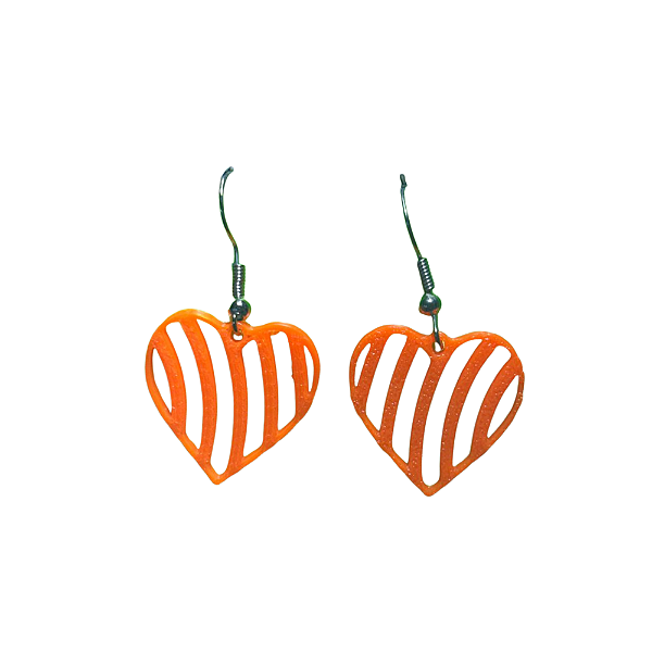 10 Pares de Brincos CORAÇAO LARANJA (ATACADO)
