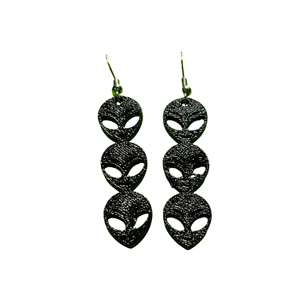 10 Pares de Brincos ALIEN PRETO (ATACADO)