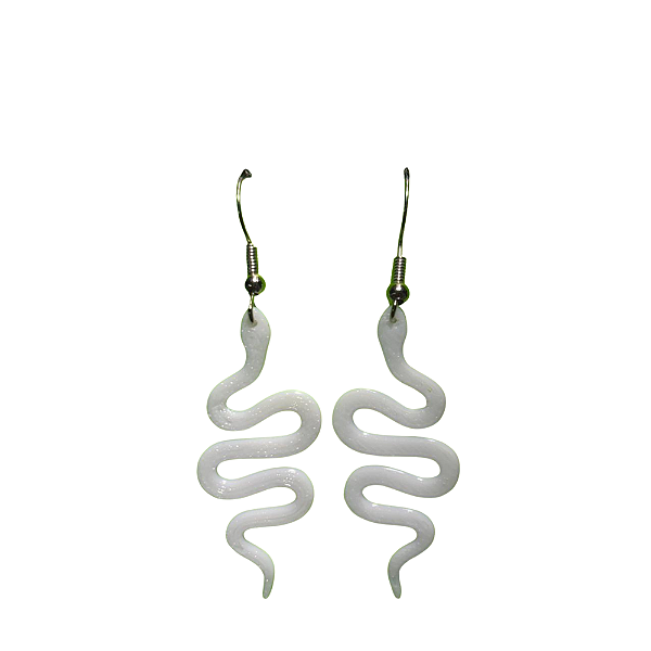 10 Pares de Brincos COBRA BRANCO (ATACADO)