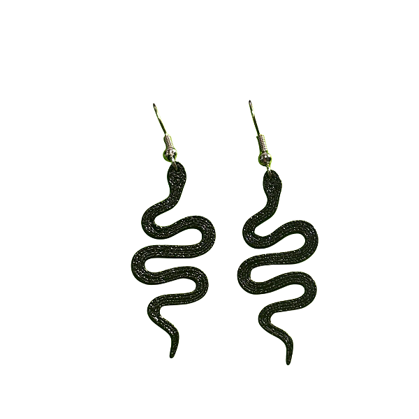 10 Pares de Brincos COBRA PRETA (ATACADO)