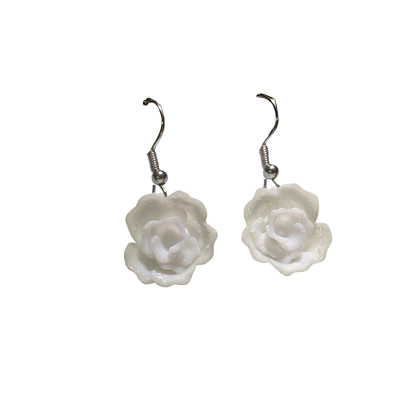 10 pares de Brincos Flor BRANCA (ATACADO)