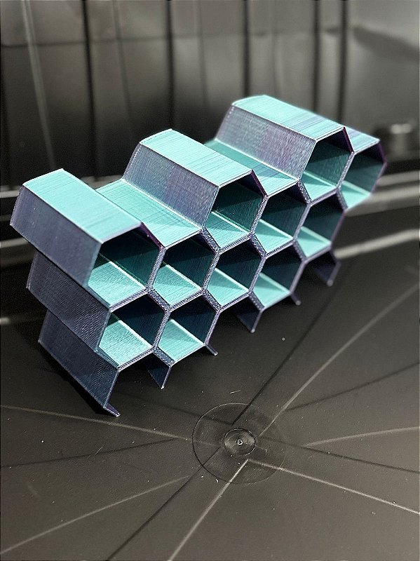 Suporte Expositor Para Tintas De Tatuagem 11 Tubos Azul e Roxo