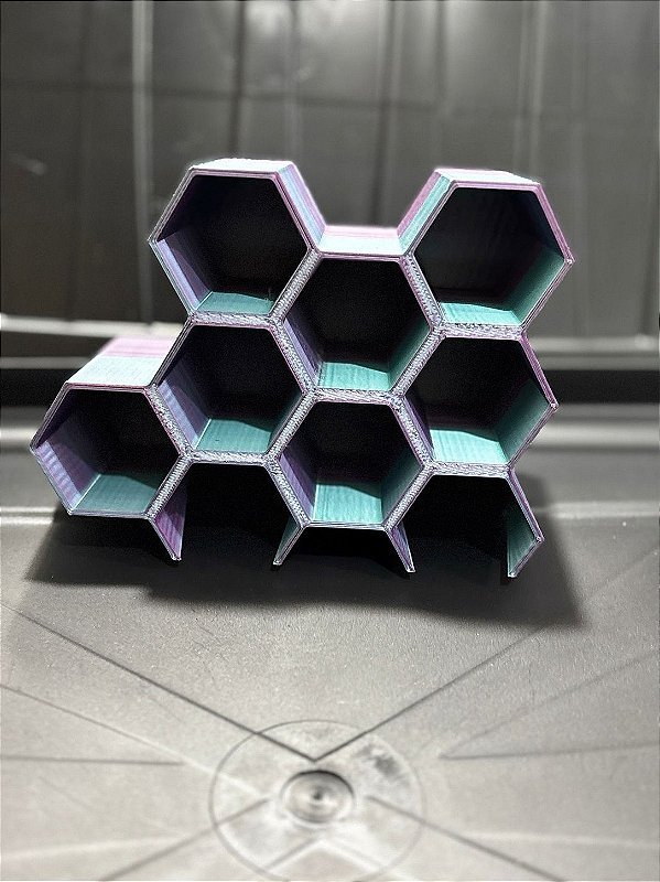 Suporte Expositor Para Tintas De Tatuagem 7 Tubos Azul e Roxo