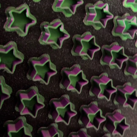 Batoque estrela Bicolor Verde e Ametista Descartável Tattoo 40 Un Cup Ink