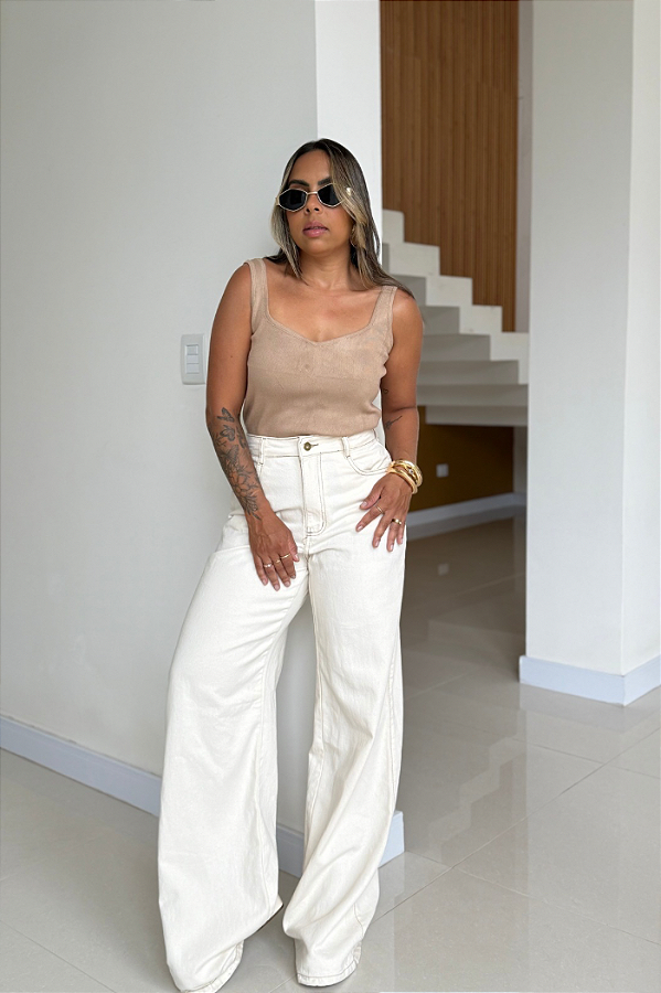 Regata Cropped Modal Alça Larga 2333