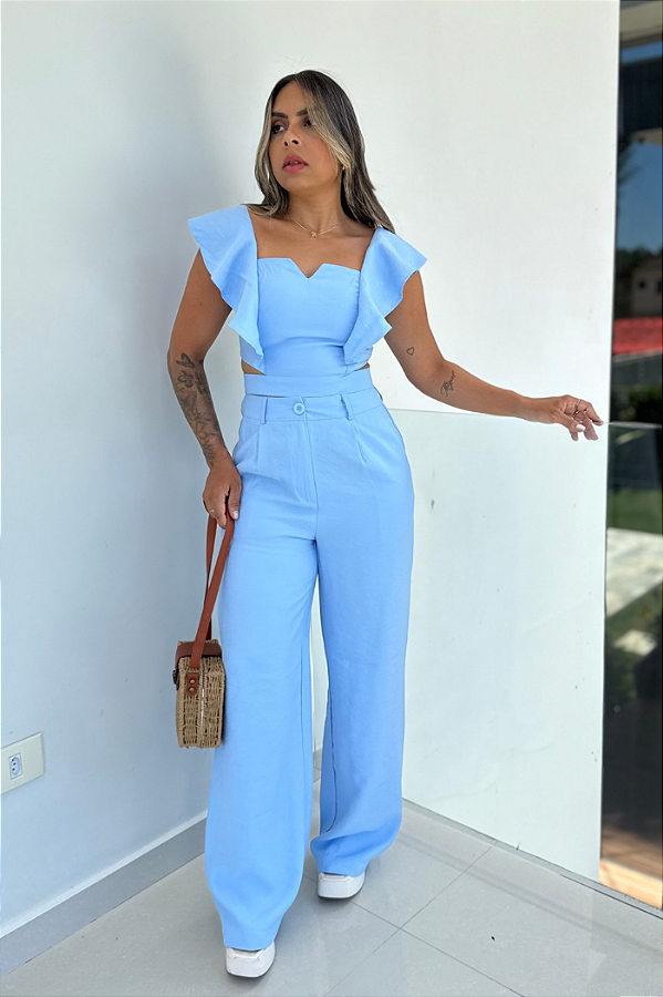 Calça Alfaiataria Pantalona Prega Frente 2585