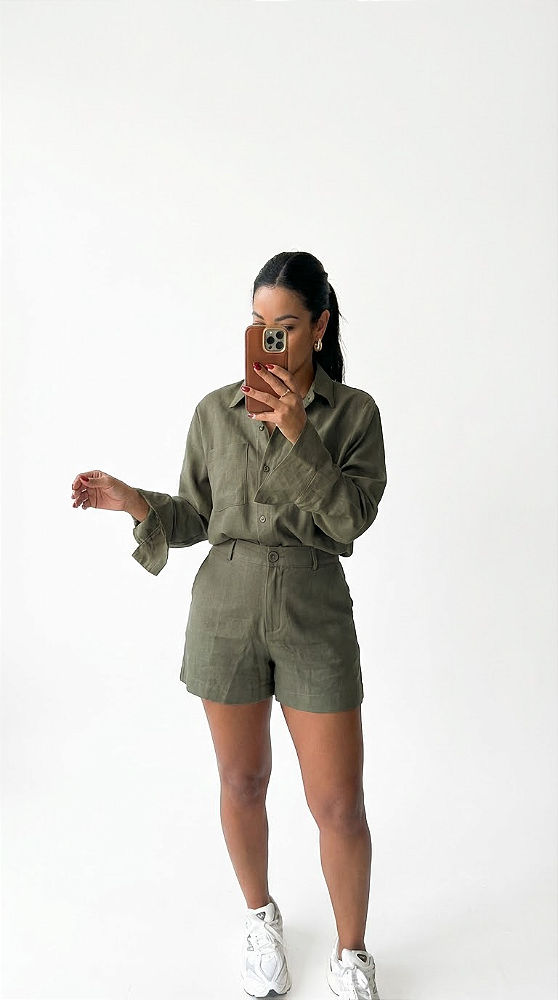 Short Alfaiataria Bolso Frente e Costas 3348