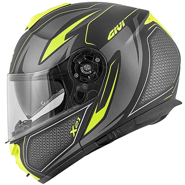 Capacete Givi X21 Shiver Preto/Titânio/Amarelo (Articulado)