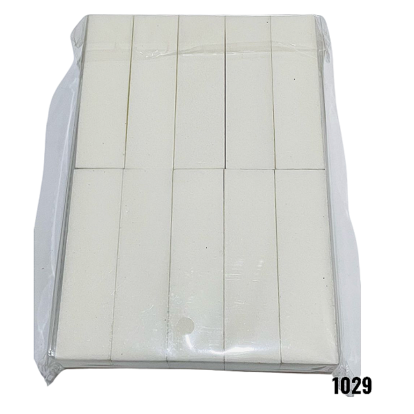 NE1029 - Lixa de unha bloco de polir branca atacado – Pacote com 12 unidades (Atacado)