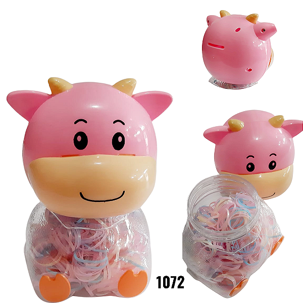 NE1072 - Big vaquinha de liguinha de cabelo c/ 365 liguinhas unitario atacado – Pacote com 12 unidades (Atacado)