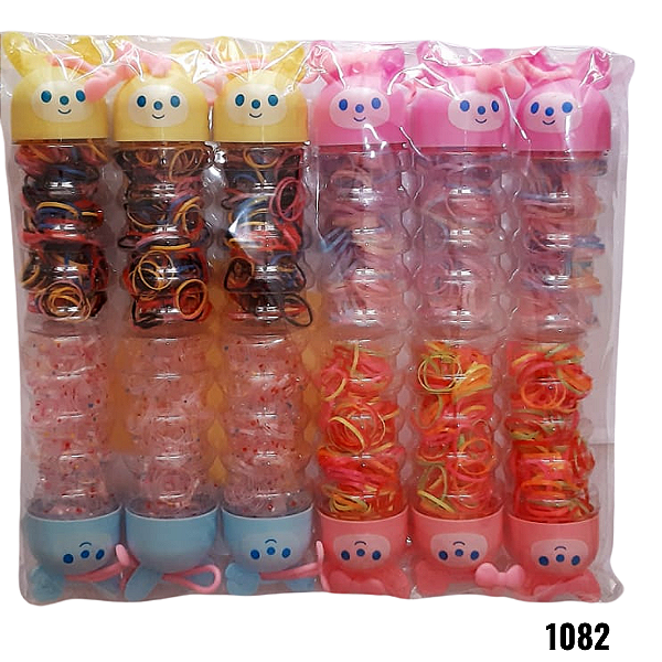NE1082 - Liguinha de cabelo 170 elasticos de borracha por pc com 1082 – Pacote com 12 unidades (Atacado)