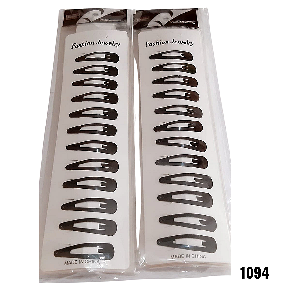 NE1094 - Presilha de cabelo tic tac cartela 12 presilhas - atacado 12 kits 1094 – Pacote com 12 unidades (Atacado)