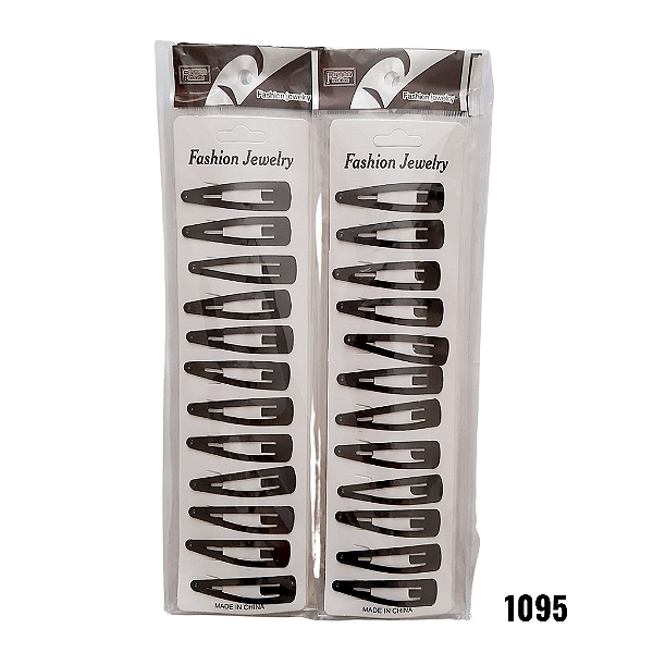 NE1095 - Presilha de cabelo tic tac cartela 12 presilhas - atacado 12 kits 1095 – Pacote com 12 unidades (Atacado)