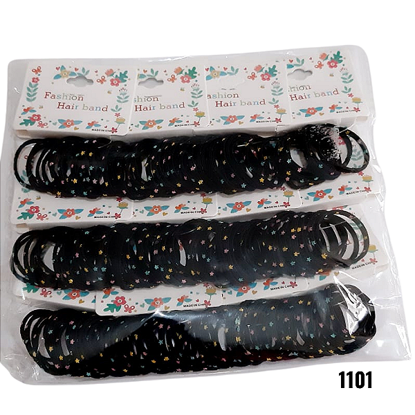 NE1101 - Elástico de cabelo 12 pcs por kit/ 3cm preto atacado 1101 – Pacote com 12 unidades (Atacado)