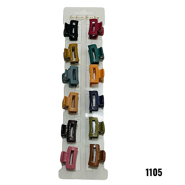 NE1105 - Presilha de cabelo 12 pcs por kit/ 3cm - atacado 1105 – Pacote com 12 unidades (Atacado)