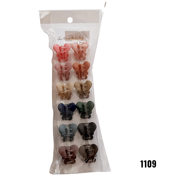 NE1109 - Presilha de cabelo 12 pcs por kit/ 3m atacado 1109 – Pacote com 12 unidades (Atacado)