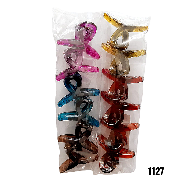 NE1127 - Presilha de cabelo 12 pcs por kit/ 4,5cm atacado 1127 – Pacote com 12 unidades (Atacado)