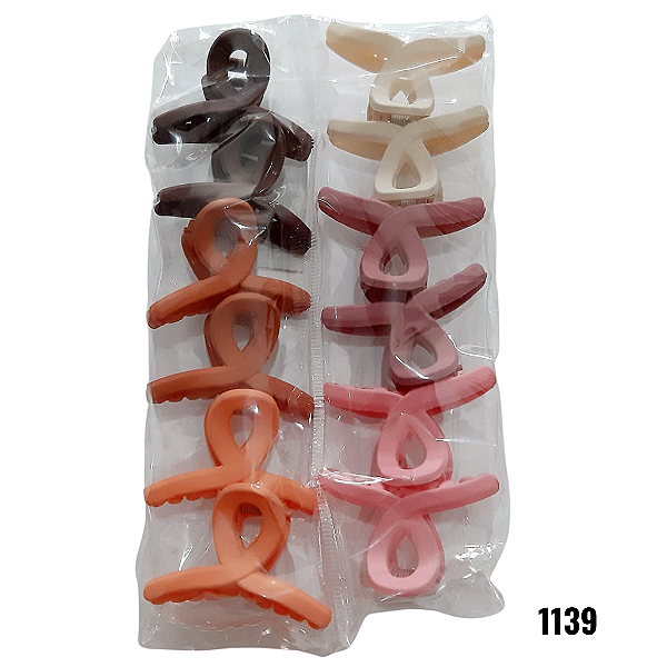 NE1139 - Presilha de cabelo 12 pcs por kit/ 4,5cm atacado 1139 – Pacote com 12 unidades (Atacado)