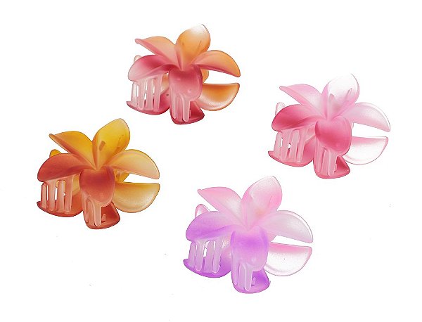 NE10056 - 10056 piranha de cabel flor plástico+ ferro, 8 cm – Pacote com 12 unidades (Atacado)