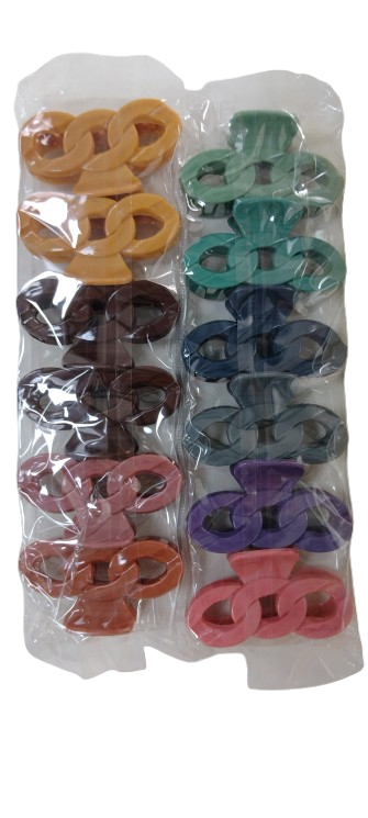 NE10042 - 10042 piranha de cabelo plástico+ ferro, 7 cm – Pacote com 12 unidades (Atacado)