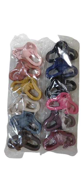 NE10041 - 10041 piranha de cabelo plástico+ ferro, 7 cm – Pacote com 12 unidades (Atacado)