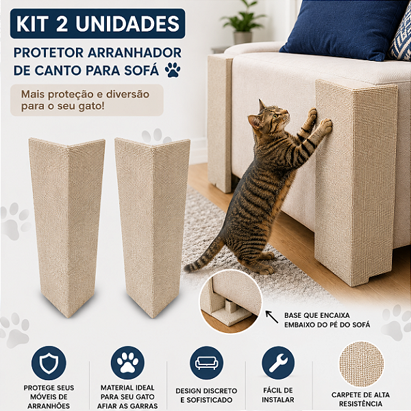 kit 2 Arranhador De Canto Para Gatos Protetor Canto Sofá Cama Box pet charm