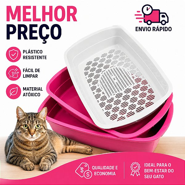 Caixa de Areia Para Gatos 3 Peças