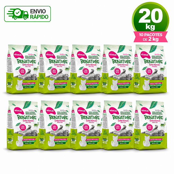 Areia Para Gato de Mandioca 10 ou 20kg Biodegradável Areia de Gato