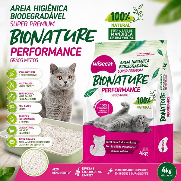 Areia para Gato Mandioca 100% Natural Grãos Mistos