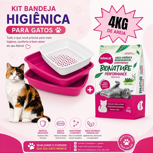 Caixa de Areia + Areia De Mandioca 100% Natural Biodegradável 4kg