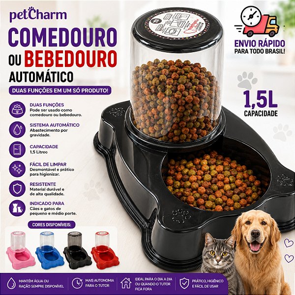 Comedouro/Bebedouro Dupla Função