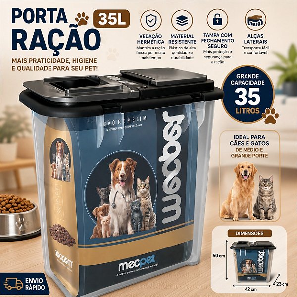 Mec Box Caixa de Ração 35Litros Mec Pet